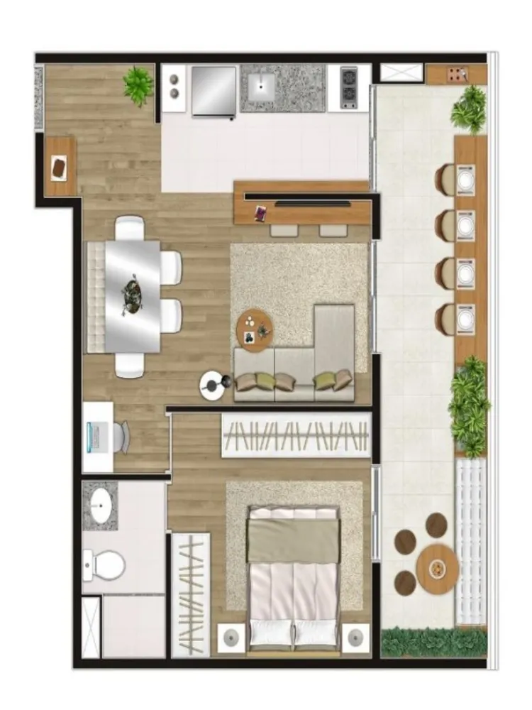 Apartamento, 1 quarto, 48 m² - Foto 2