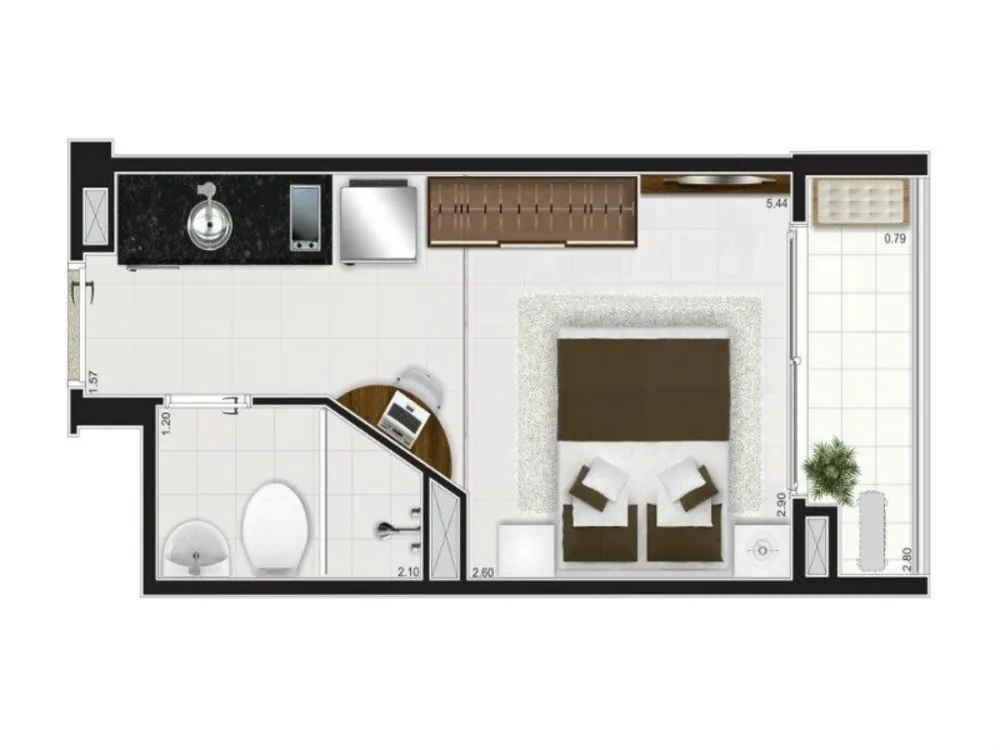 Apartamento, 1 quarto, 21 m² - Foto 6