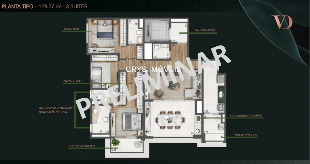 Apartamento, 3 quartos, 155 m² - Foto 6