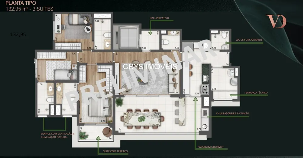 Apartamento, 3 quartos, 155 m² - Foto 7
