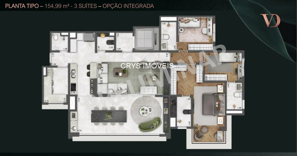 Apartamento, 3 quartos, 155 m² - Foto 12