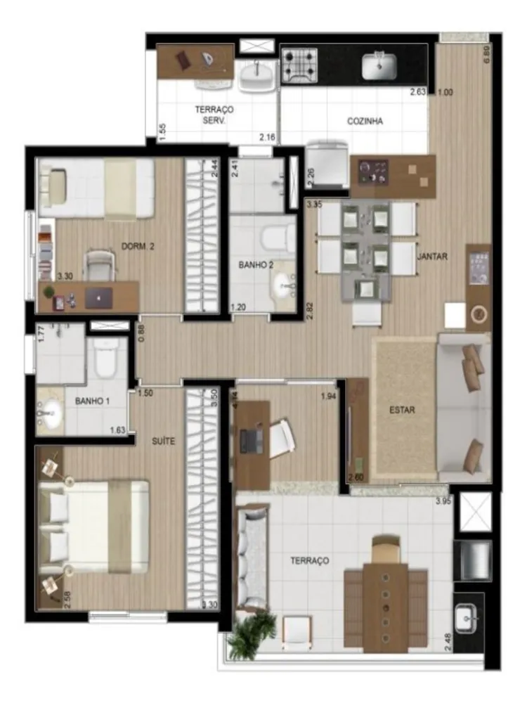 Apartamento, 2 quartos, 76 m² - Foto 1