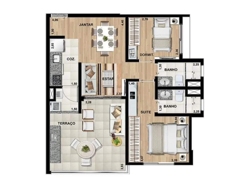 Apartamento, 2 quartos, 70 m² - Foto 2