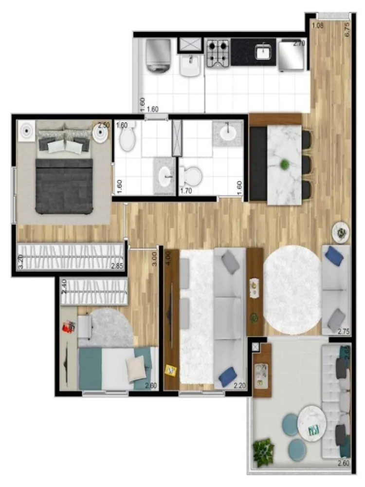 Apartamento, 3 quartos, 67 m² - Foto 3