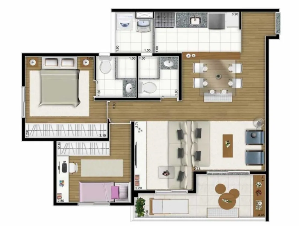 Apartamento, 2 quartos, 67 m² - Foto 2