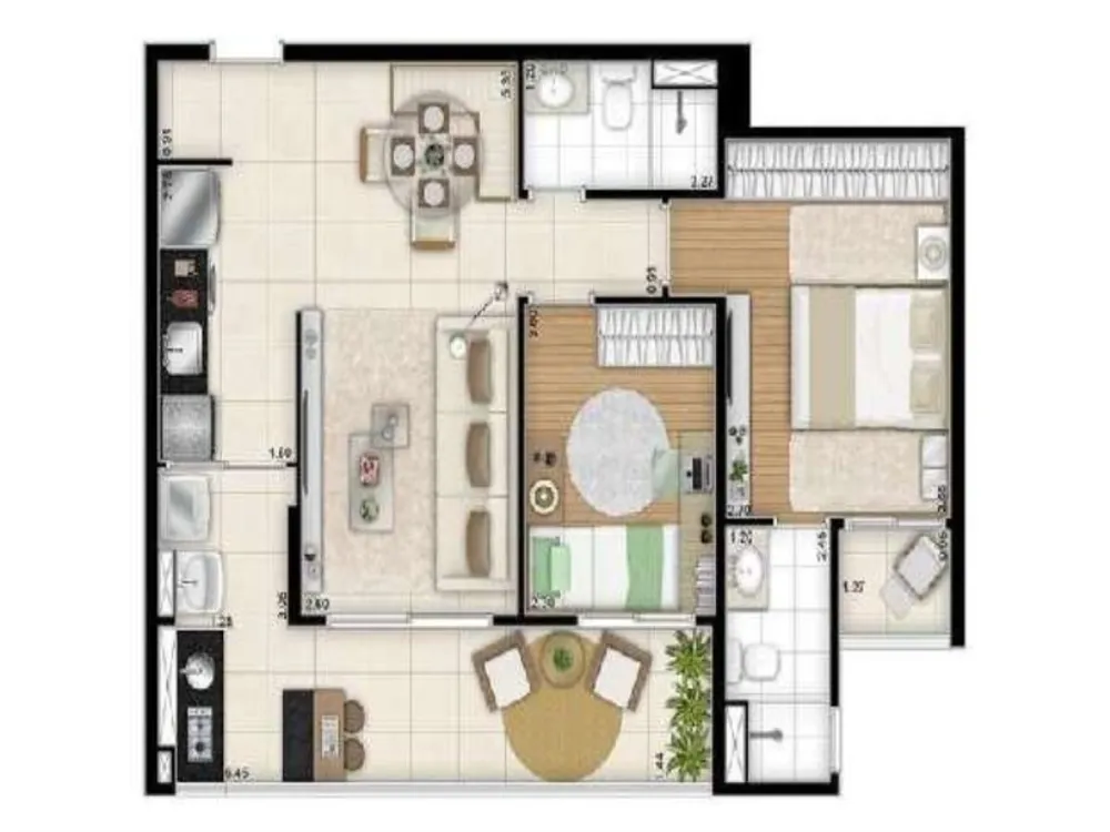 Apartamento, 2 quartos, 68 m² - Foto 2