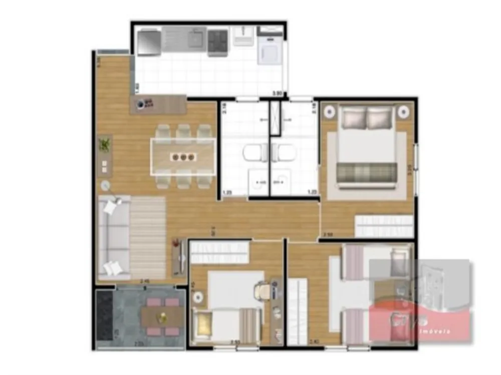 Apartamento, 3 quartos, 61 m² - Foto 10