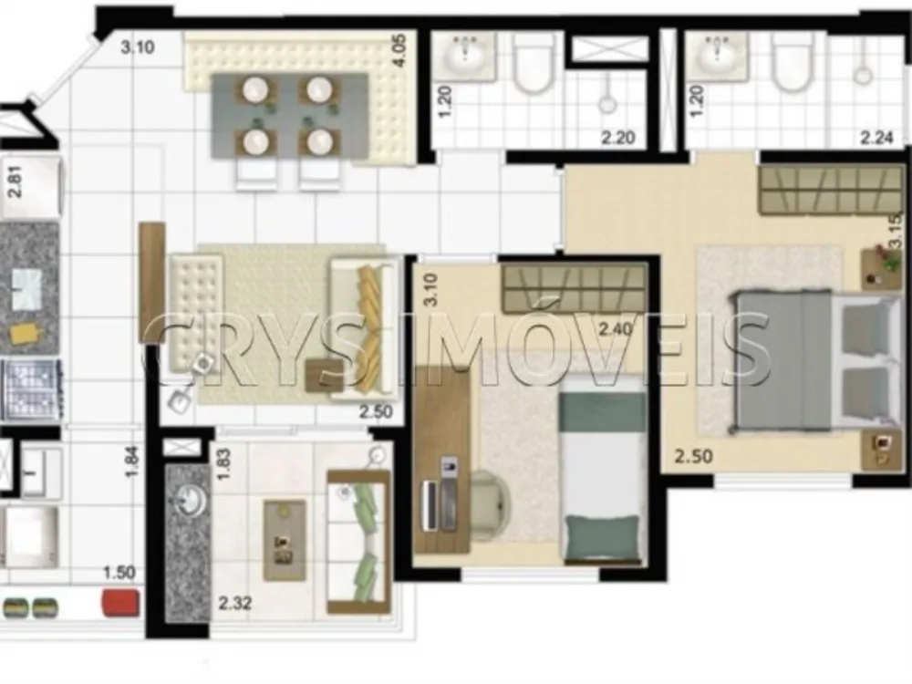 Apartamento, 2 quartos, 54 m² - Foto 6