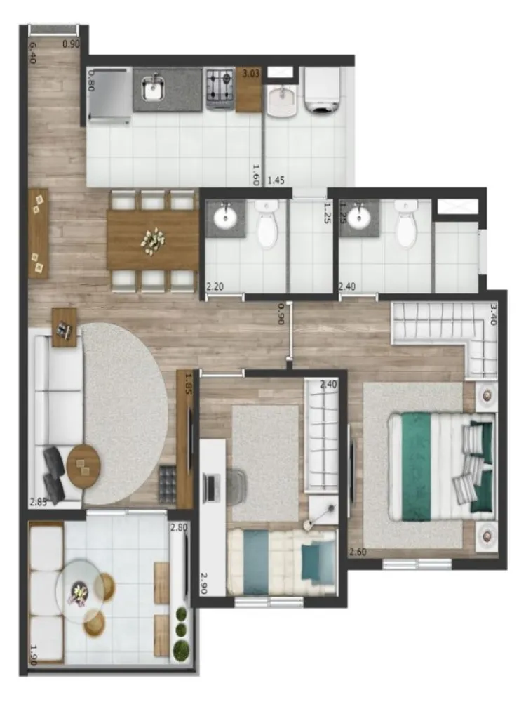 Apartamento, 2 quartos, 52 m² - Foto 10