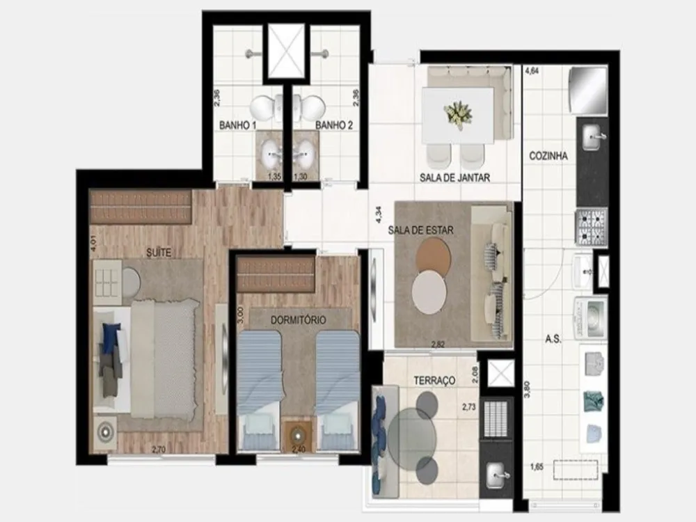 Apartamento, 2 quartos, 65 m² - Foto 8