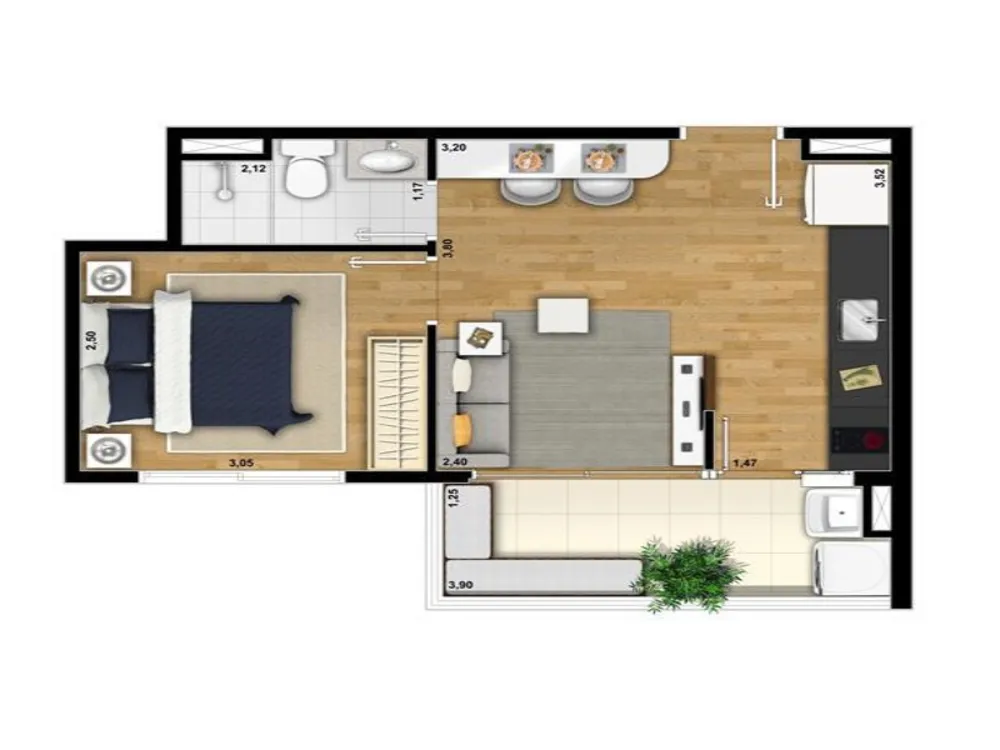 Apartamento, 1 quarto, 35 m² - Foto 11