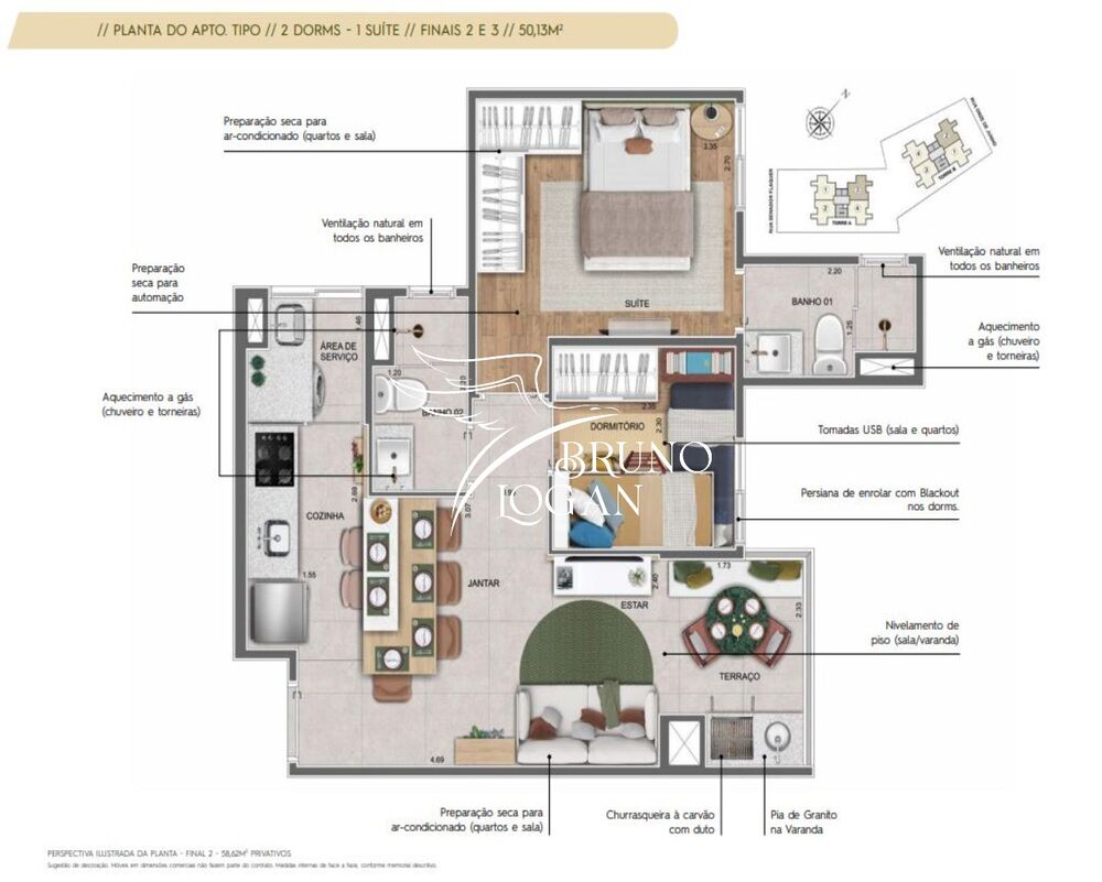 Apartamento, 2 quartos, 50 m² - Foto 22