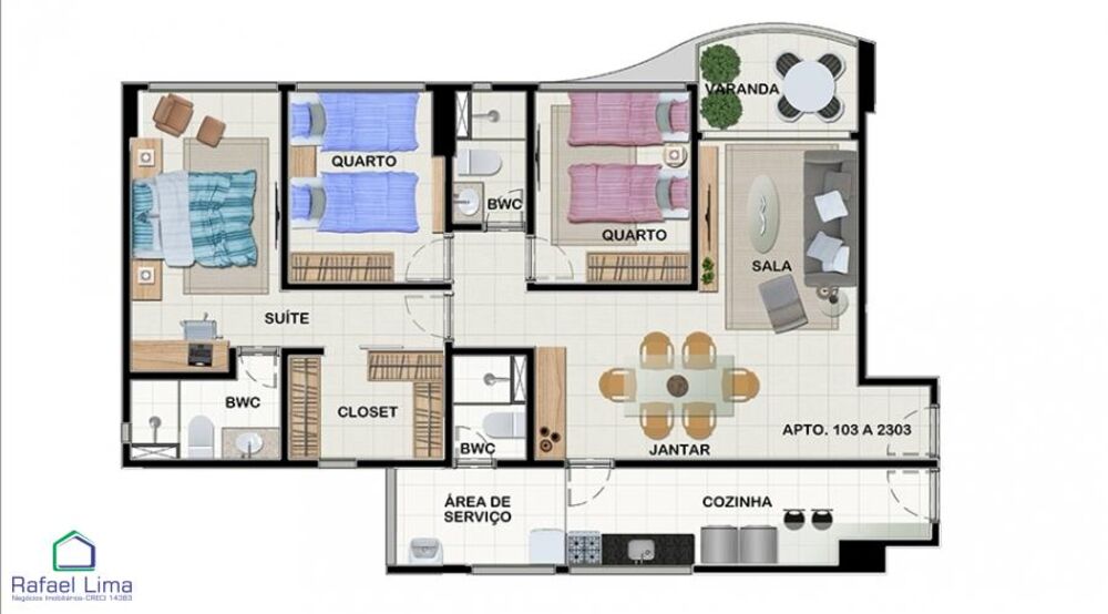 Apartamento, 3 quartos - Foto 1