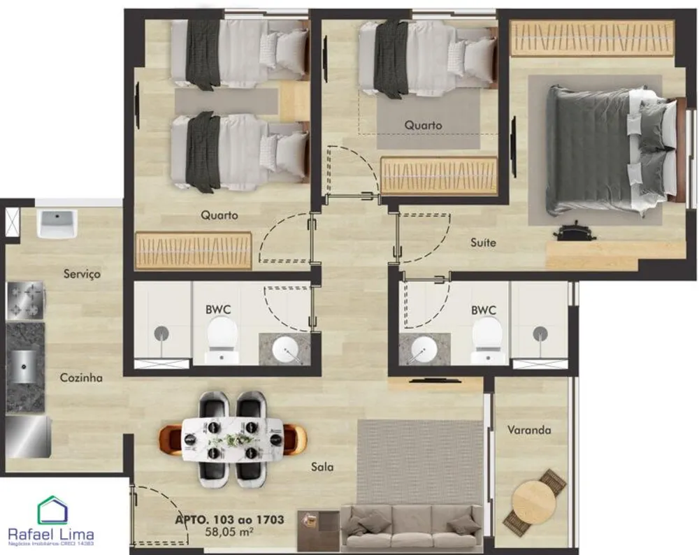 Apartamento, 2 quartos, 45 m² - Foto 14
