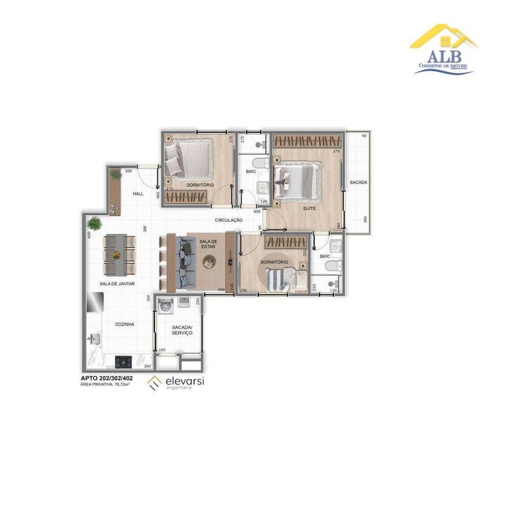 Apartamento à venda com 3 quartos, 78m² - Foto 4