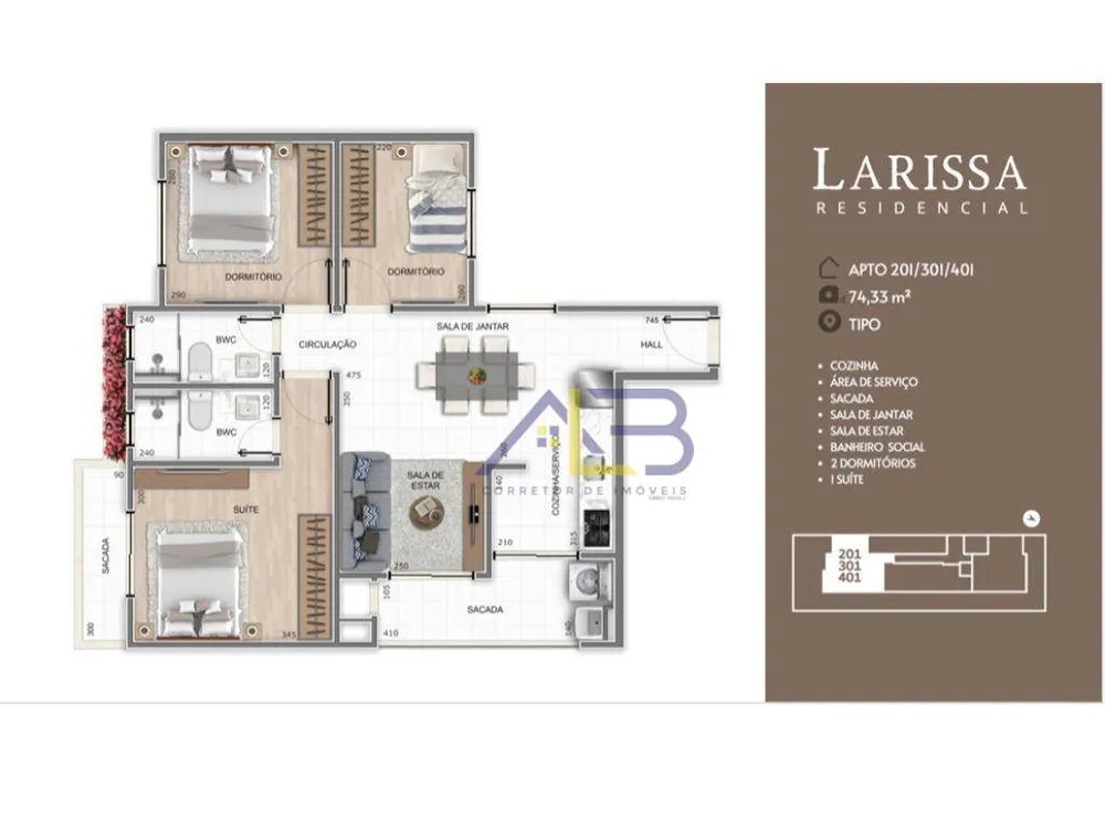 Apartamento, 3 quartos, 74 m² - Foto 7