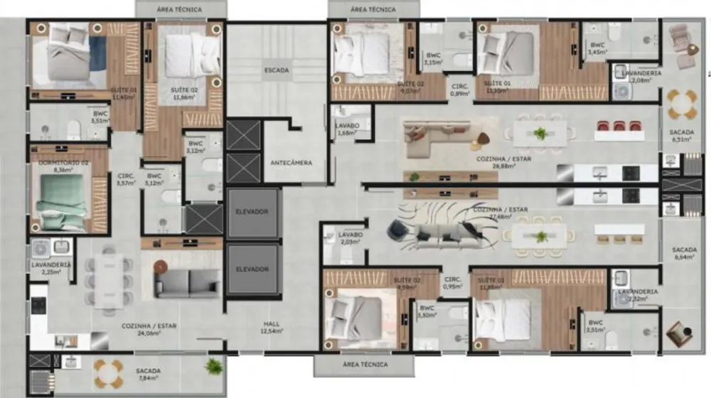 Apartamento, 2 quartos, 77 m² - Foto 3