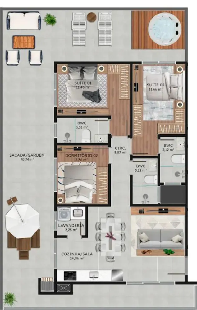 Apartamento, 2 quartos, 77 m² - Foto 7