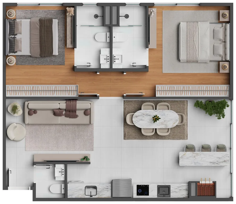 Apartamento, 2 quartos, 80 m² - Foto 2