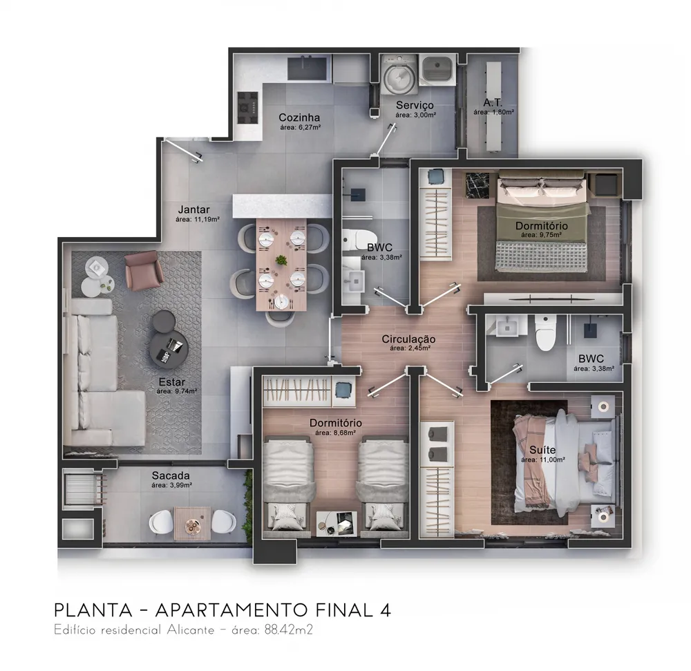 Apartamento, 2 quartos, 77 m² - Foto 7