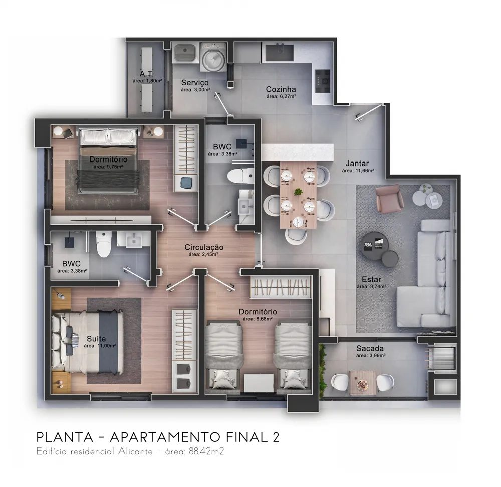 Apartamento, 2 quartos, 77 m² - Foto 5