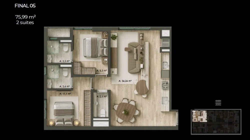 Apartamento, 3 quartos, 97 m² - Foto 8
