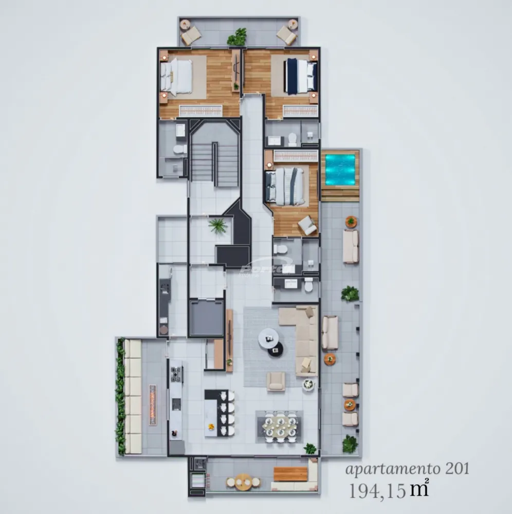 Apartamento, 3 quartos, 194 m² - Foto 2