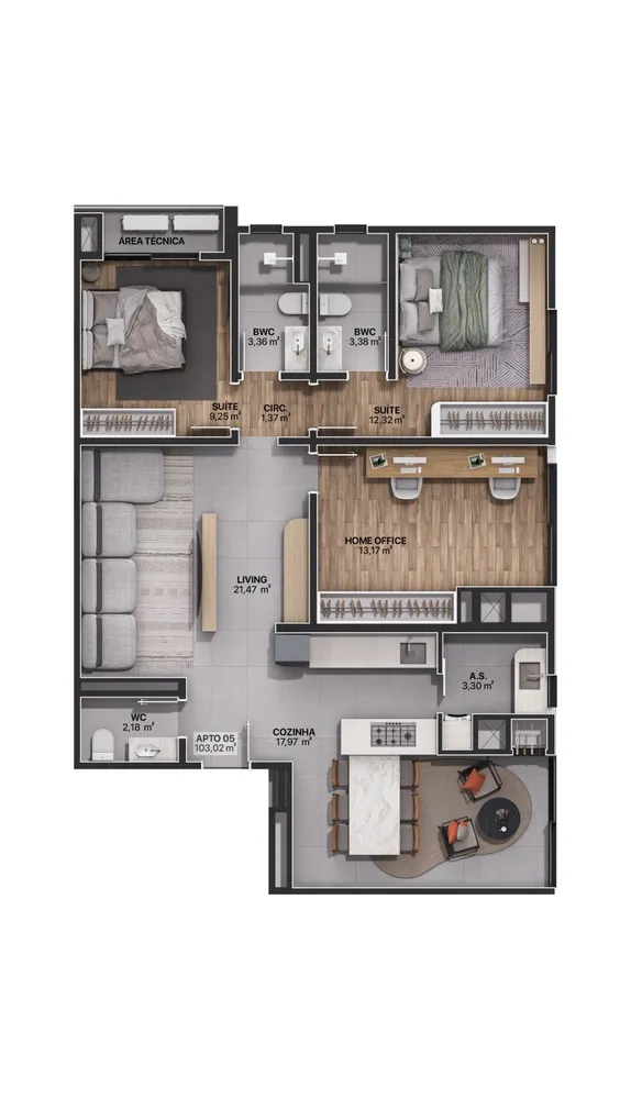 Apartamento, 2 quartos, 63 m² - Foto 7