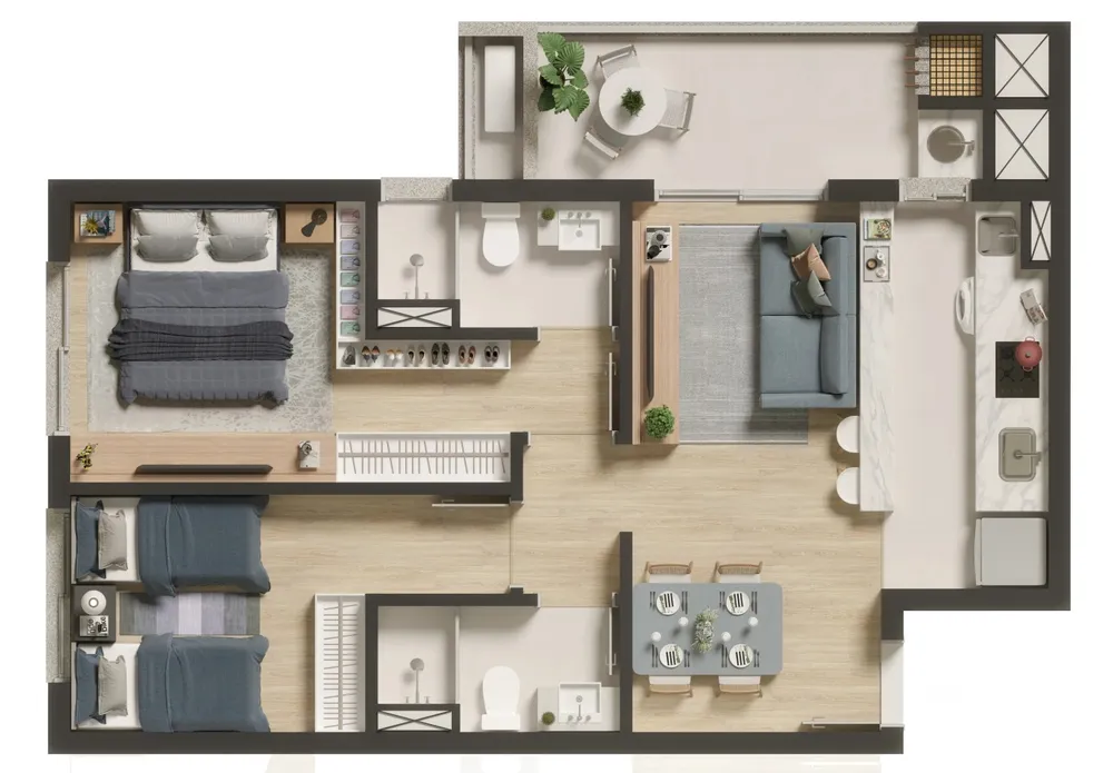 Apartamento, 2 quartos, 68 m² - Foto 6