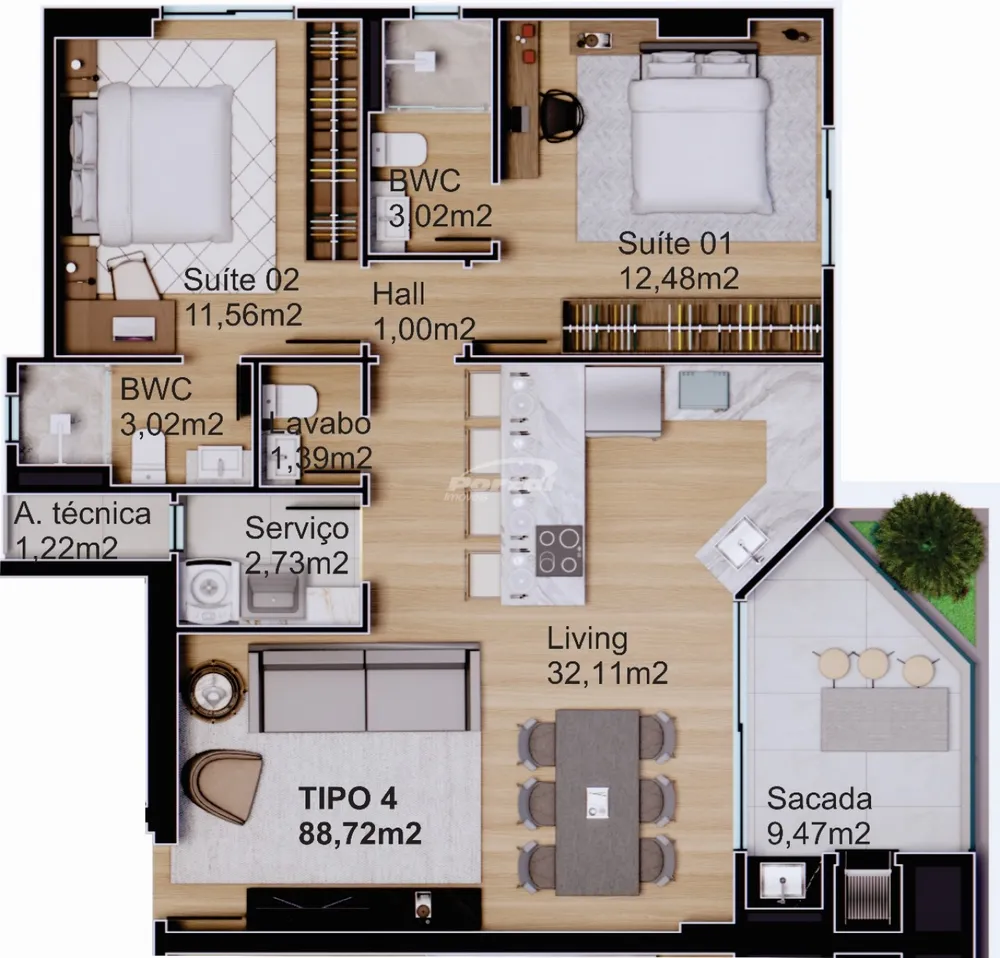 Apartamento, 2 quartos, 87 m² - Foto 8
