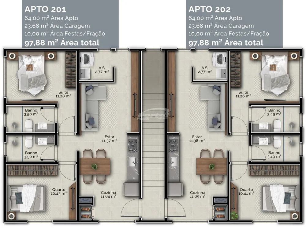 Apartamento, 2 quartos, 64 m² - Foto 3