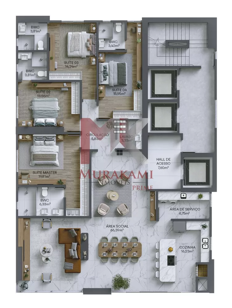 Apartamento, 4 quartos, 202 m² - Foto 2