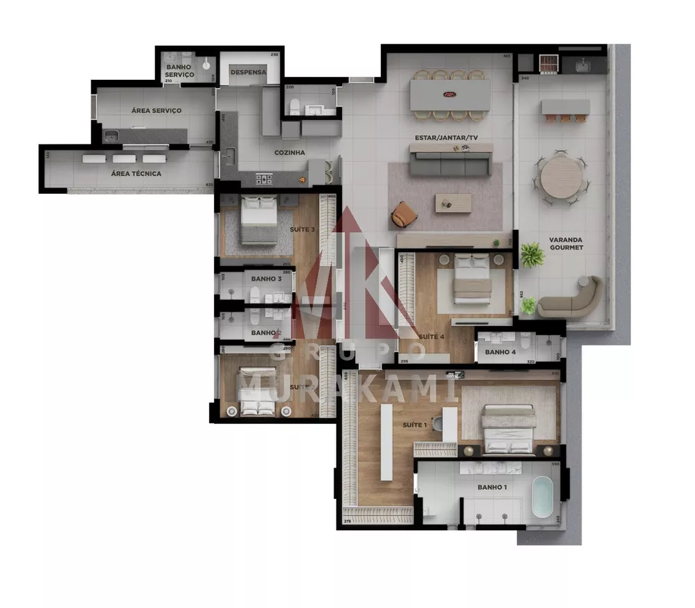 Apartamento, 4 quartos, 279 m² - Foto 1