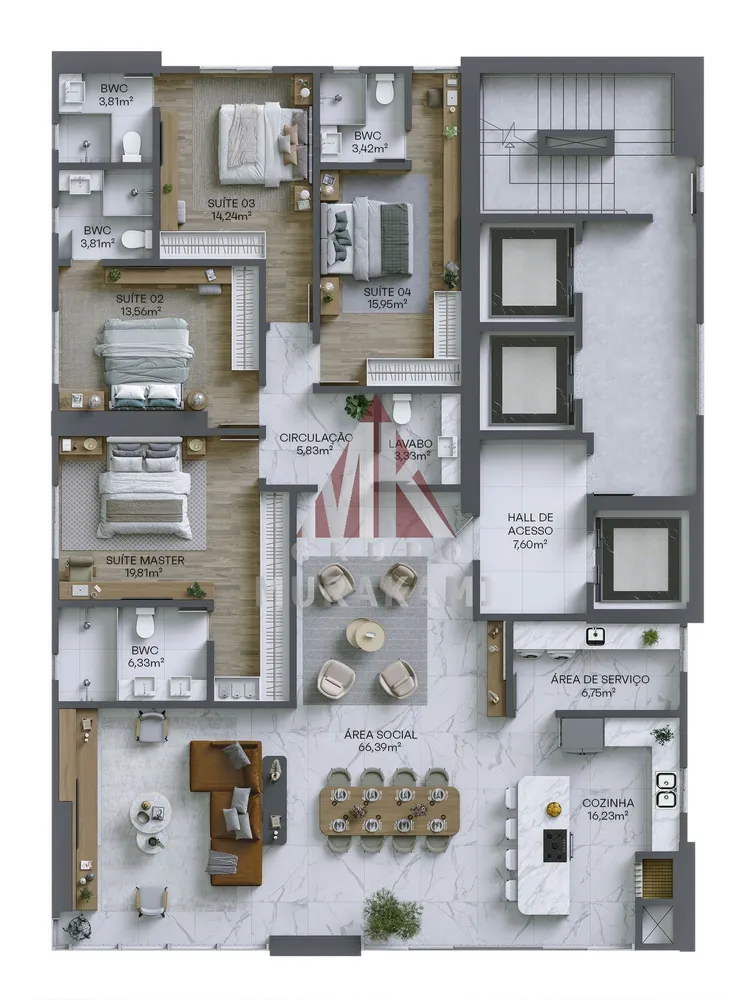 Apartamento, 4 quartos, 202 m² - Foto 10