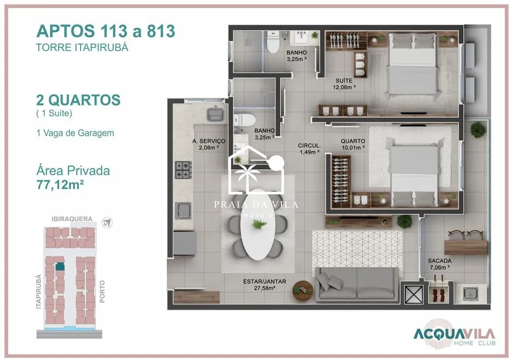 Apartamento, 2 quartos, 77 m² - Foto 3