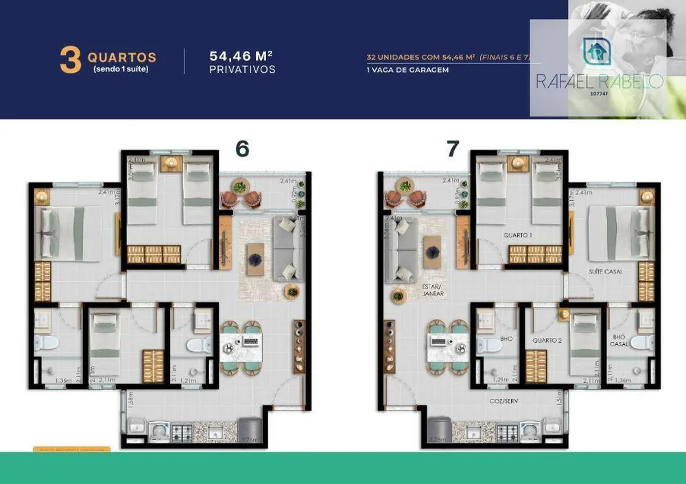 Apartamento, 3 quartos, 54 m² - Foto 10