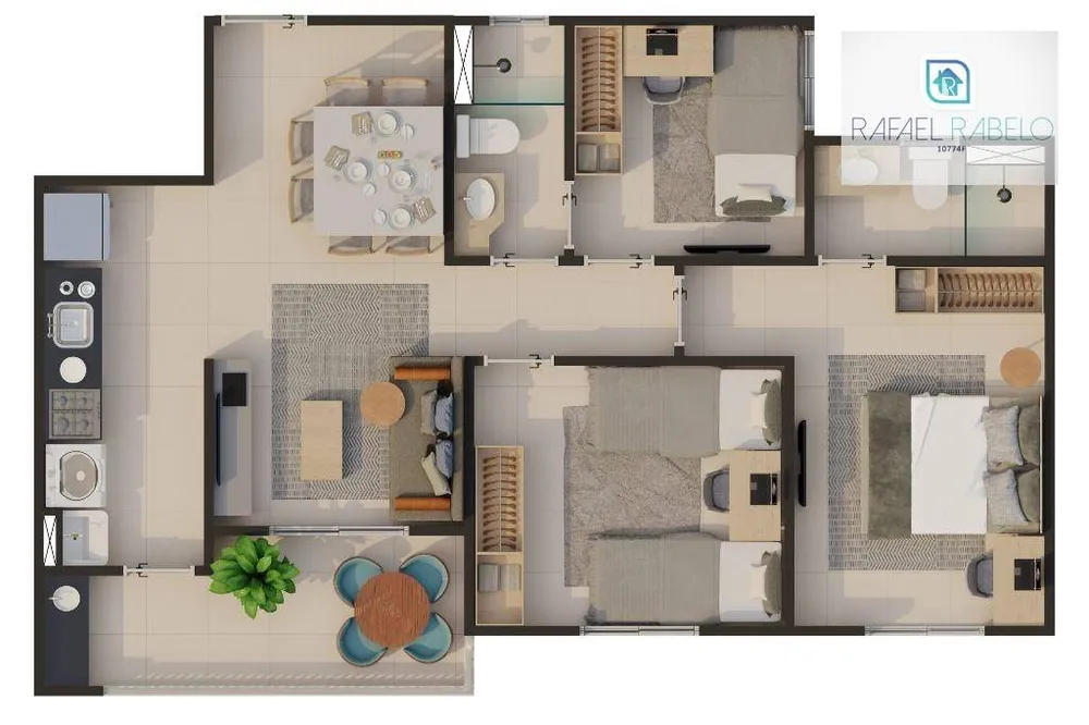 Apartamento, 3 quartos, 60 m² - Foto 6