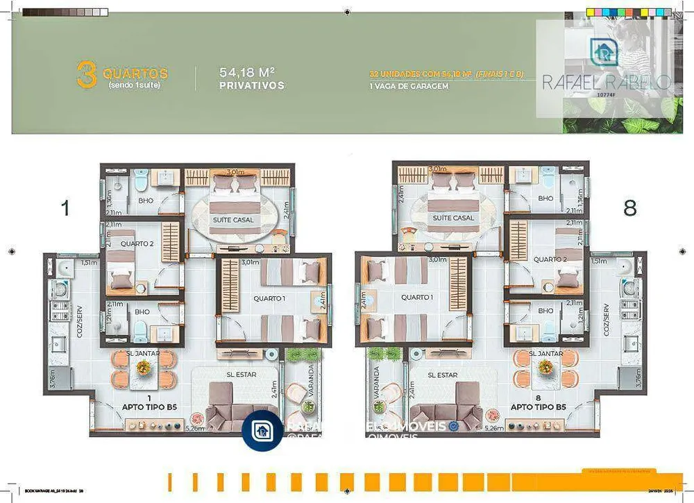 Apartamento, 3 quartos, 54 m² - Foto 9