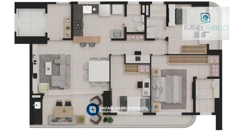 Apartamento, 2 quartos, 69 m² - Foto 2