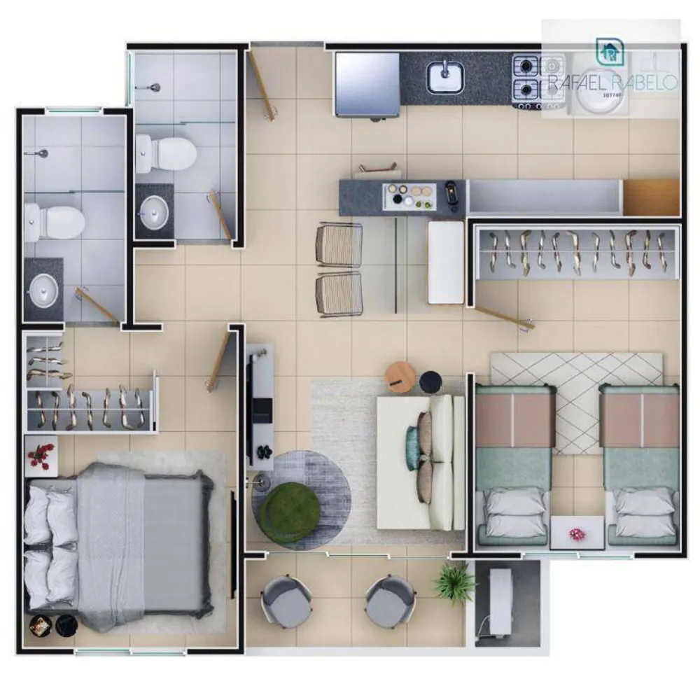 Apartamento, 3 quartos, 58 m² - Foto 11