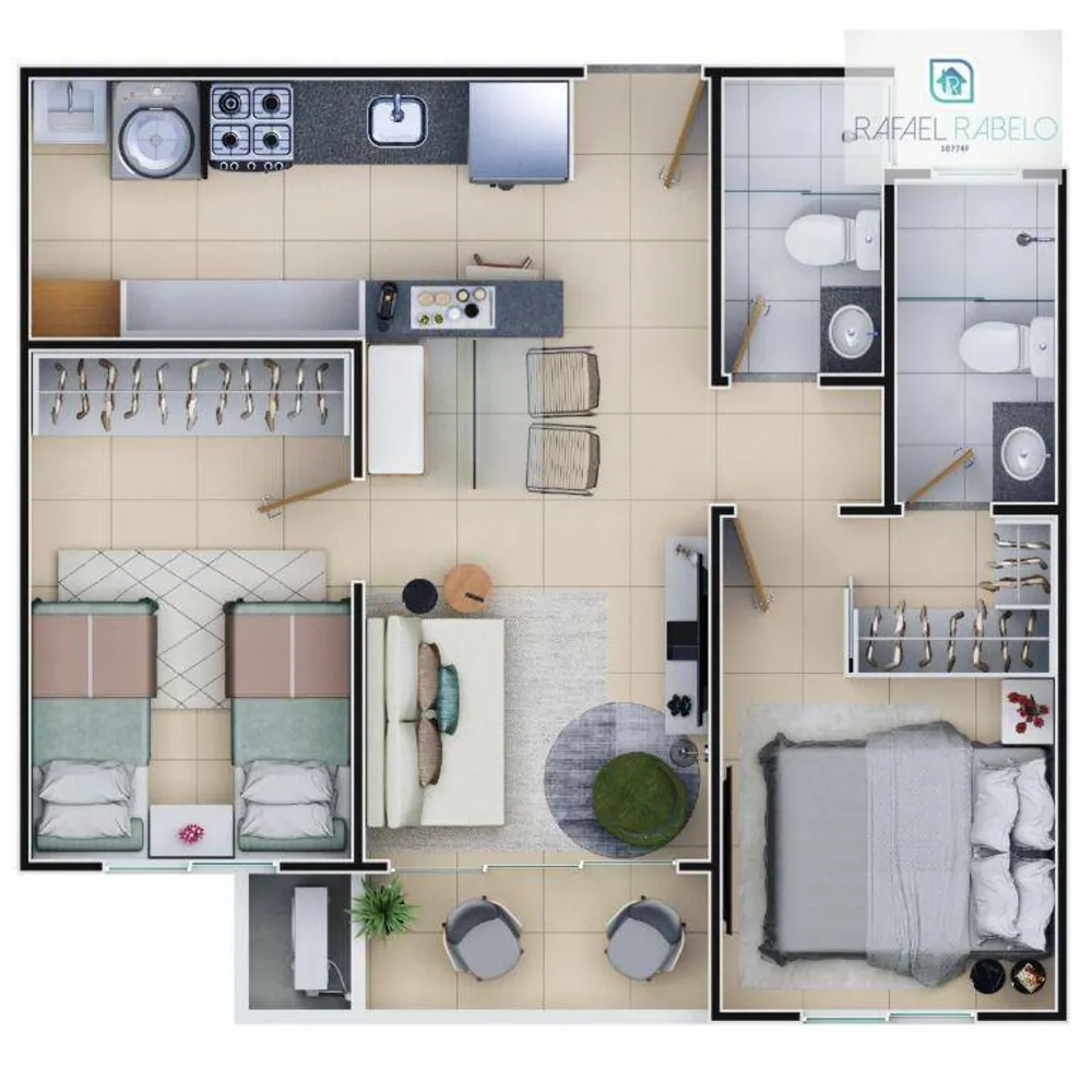 Apartamento, 3 quartos, 58 m² - Foto 12