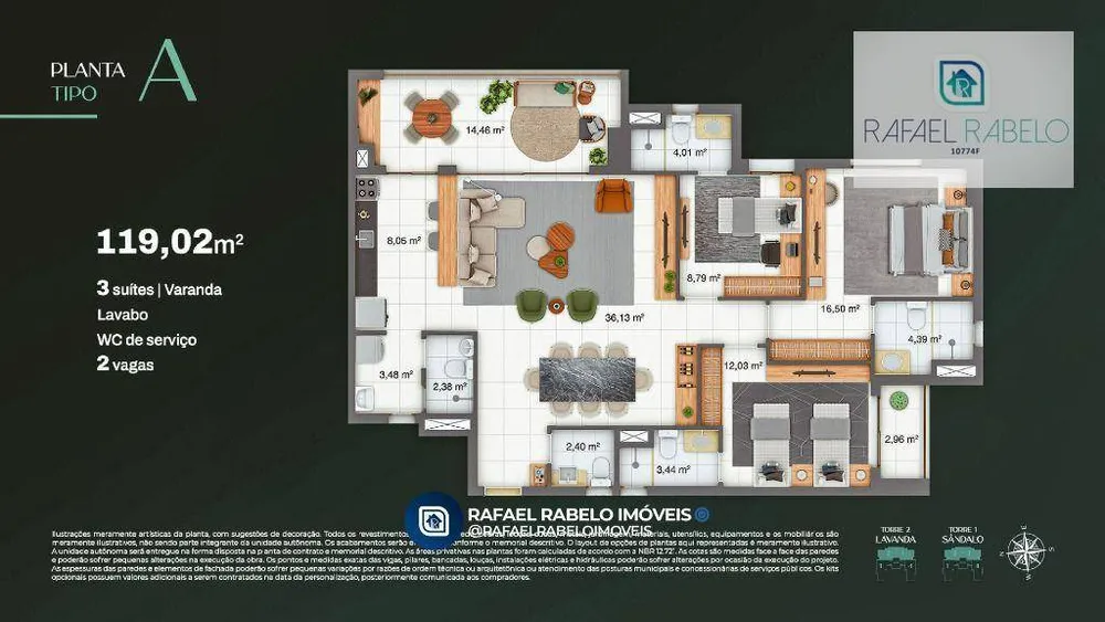 Apartamento, 3 quartos, 121 m² - Foto 3
