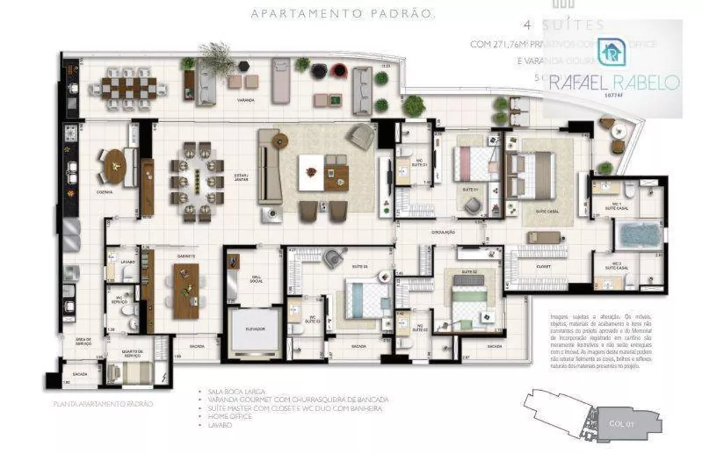 Apartamento à venda com 4 quartos, 271m² - Foto 3