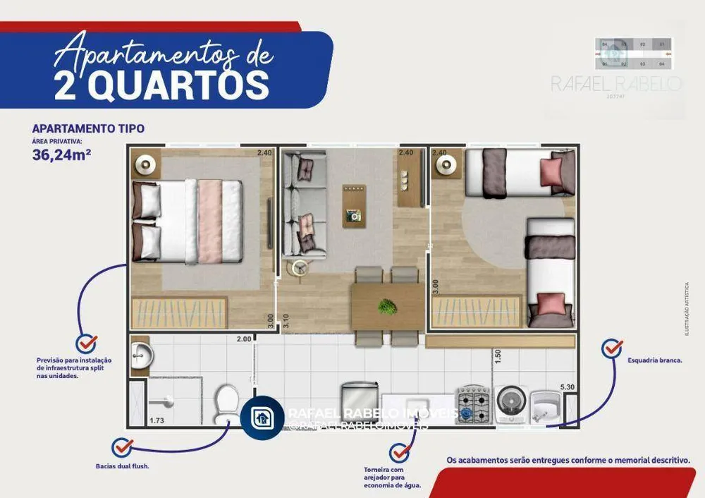 Apartamento, 2 quartos, 36 m² - Foto 9