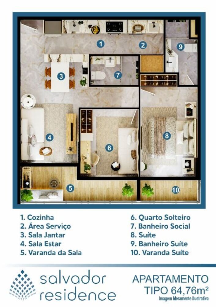 Apartamento, 2 quartos, 64 m² - Foto 1