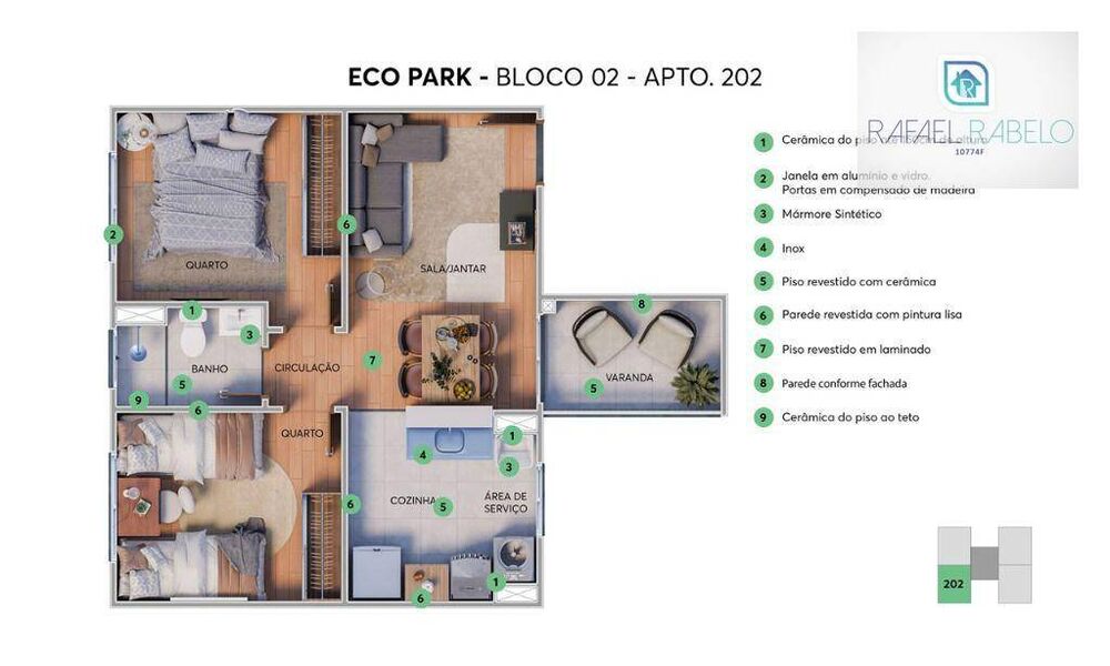 Apartamento à venda com 2 quartos, 41m² - Foto 3