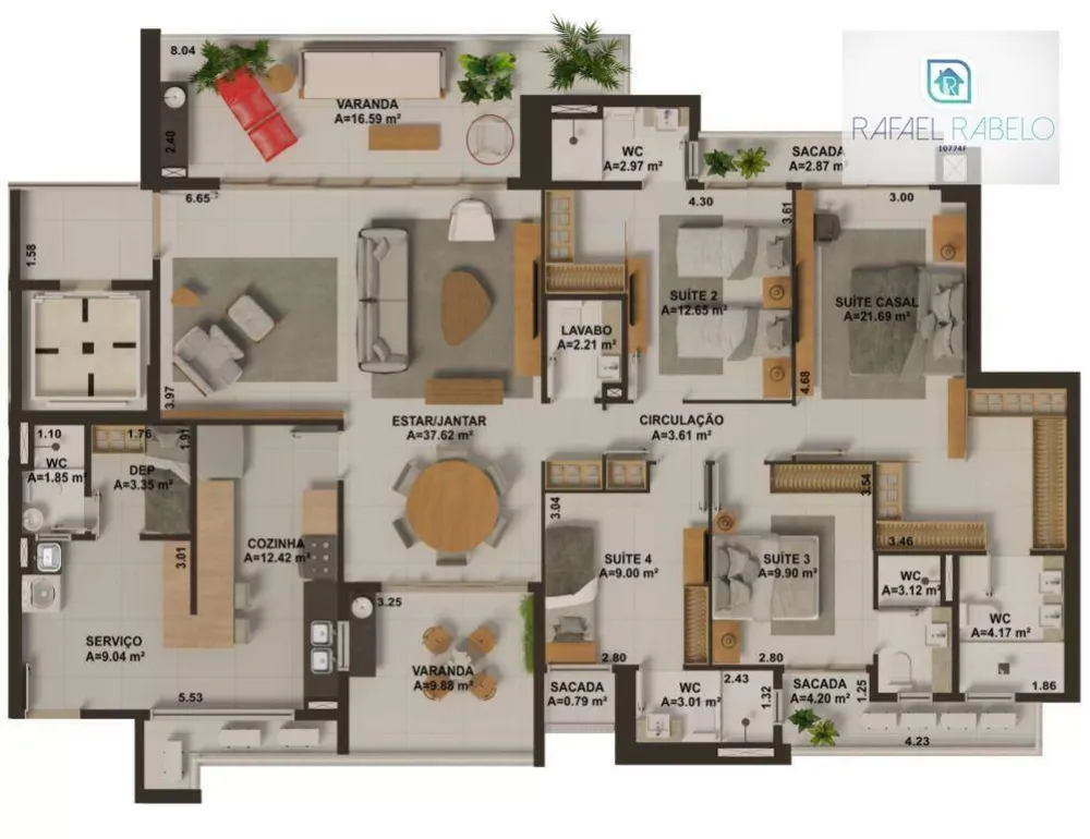 Apartamento, 4 quartos, 209 m² - Foto 5