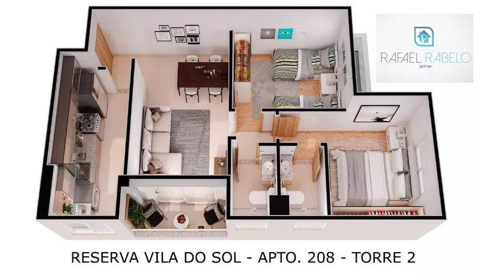 Apartamento à venda com 2 quartos, 51m² - Foto 2