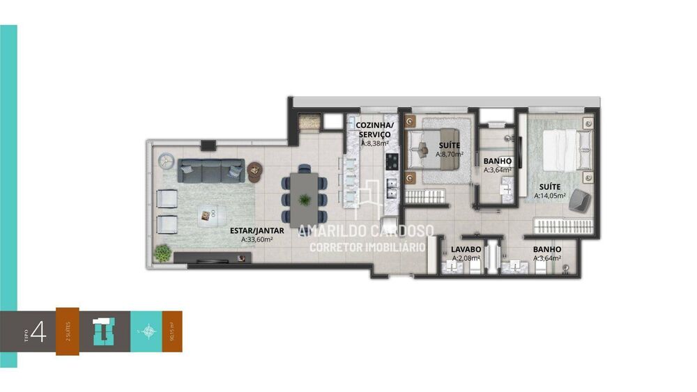 Apartamento, 2 quartos, 90 m² - Foto 8