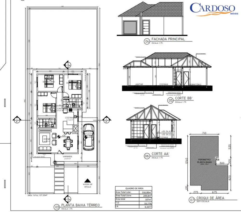 Casa, 3 quartos, 107 m² - Foto 1